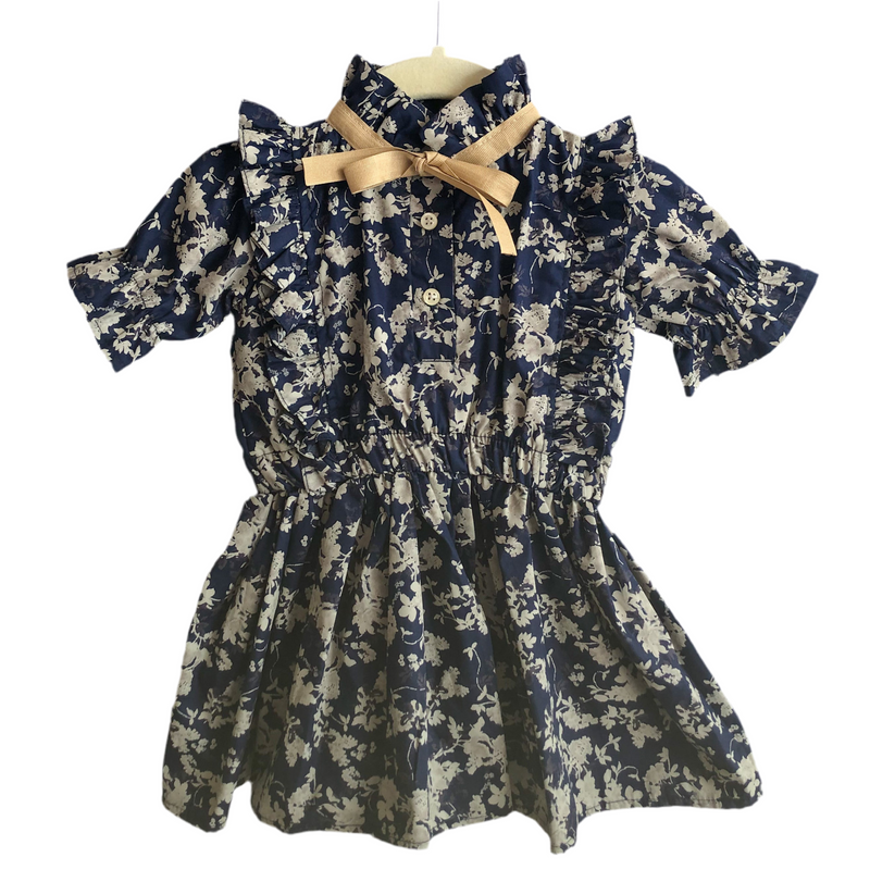 Vestido flores beige